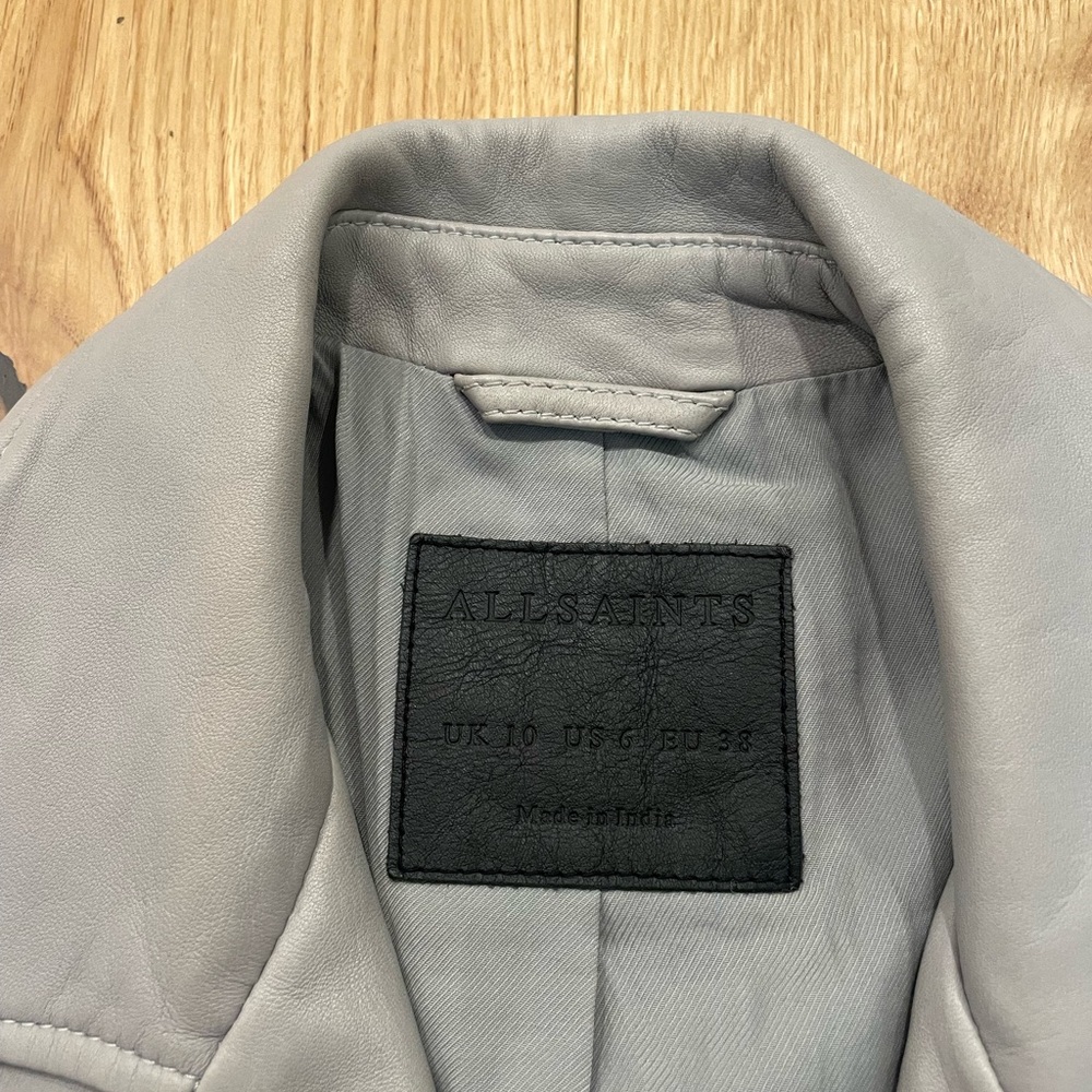 Grey All Saints Leather jacket - Picture 4 of 6